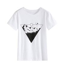 Women's T Shirts Mountain Printed Summer Short-sleeved T-shirt women's fashion casual Korean Graphic Tee  cotton wild Tees Woman 2024 - buy cheap