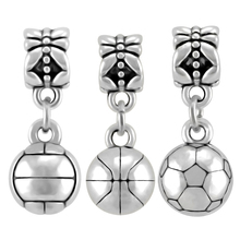 Sport Football Basketball Charms Pendant Fit Original Pandora Charm Beads Bracelet DIY Fashion Jewelry SPP207 2024 - buy cheap