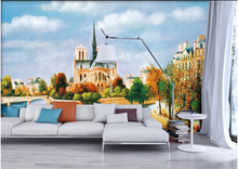 The custom 3D murals,European fairy tale town landscape oil painting style,living room sofa TV wall bedroom wall paper 2024 - buy cheap