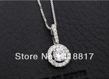 White 9mm 2.75 carat Cubic Zirconia Stone Pendant Necklace 2024 - buy cheap