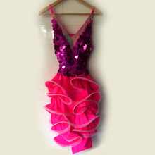 Nuevo traje de baile latino sexy diamante lentejuelas vestido de baile latino para niños mujeres baile latino vestidos de competición S-4XL F67 2024 - compra barato