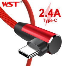 2019 WST USB Type C Cable 2.4A USB C Cable For Huawei Samsung Xiaomi Mi5 Mate 20 Phone Cord Charger Fast Charging Type-c Cables 2024 - buy cheap