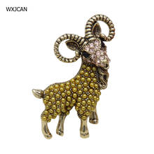 WXJCAN Rare goat brooch sheep Vintage brooches for women men Micro-shape simultated-pearl fashion jewelry  Size 51mm*40mm 2024 - buy cheap