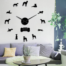 Snapdog Dog Breed Whippet Wall Clock Animal Home Interior Decoration Frameless DIY Giant Watch Pet Shop Puppy Dog Home Art Decor 2024 - buy cheap