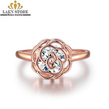 Модный кубический цирконий Cz цветок кольцо для женщин Кристалл розовое золото кольцо Размер 5 6 7 8 9 10 подарок на помолвку для пары 2024 - купить недорого
