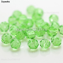 Isywaka-Cuentas redondas de cristal austriaco, cuentas espaciadoras sueltas para fabricación de joyas, Color verde claro, 6mm, 100 piezas, venta 2024 - compra barato