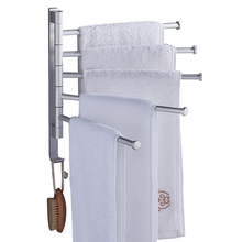 Cremalheira de toalha de alumínio prego livre multi braços toalha de suspensão com ganchos banheiro toalheiro barras de toalha móvel acessórios do banheiro 2024 - compre barato