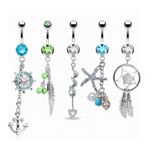 5PCS Fashion Belly Piercing Dream Catcher Navel Piercing Bohemian Belly Button Rings Piercing Women Surgical Steel Body Jewelry 2024 - buy cheap