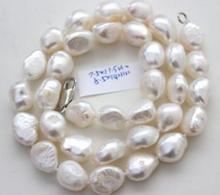 Jewelry Pearl Necklace classic 8-10mm south sea natural baroque white pearl necklace 18inch  Free Shipping 2024 - buy cheap