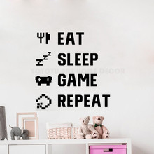 Wall Sticker Eat Sleep Play Repeat Game Quotes Wall Decal Art Removable Kids Room Wall Mural Vinyl Decals for Boys Bedroom Y141 2024 - buy cheap