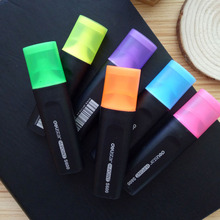 Conjunto de marcadores fluorescentes coloridos 6 peças, separador de texto com tinta invisível, material de escritório e escola 2024 - compre barato