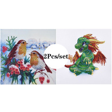 2Pcs Special Shaped Diamond Painting DIY 5D Partial Drill Cross Stitch Kits Crystal Rhinestone Dragon Bird Embroidery Arts Craft 2024 - buy cheap
