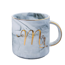 Xícara e caneca de café m. e sra., decoração criativa de porcelana, monograma de ouro, presente de casamento. 2024 - compre barato