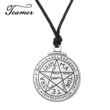 Teamer Talisman Pentacle of Venus Pendant Magical Symbols Love Seal Amulet Pendant Round Necklace Wicca Jewelry Rope Chain 2024 - buy cheap