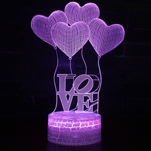 Heart balloon Love theme 3D Lamp LED night light 7 Color Change Touch Mood Lamp Christmas present Dropshippping 2024 - buy cheap