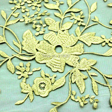 D po75 New lace organza voile milk silk flower shaped flat embroidery embroidery fabric textile fabrics electronic Best new gold 2024 - buy cheap