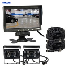 SMALUCK-Monitor de visión trasera AHD para autobús, barco y camión, pantalla TFT LCD de 7 ", 2 videocámaras impermeables de visión nocturna IR de 960P AHD 2024 - compra barato