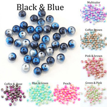 Cuentas de perlas de imitación ABS de 3-2mm con agujero, Multicolor, redondas, de plástico acrílico, para pulseras, collares y fabricación de joyas 2024 - compra barato