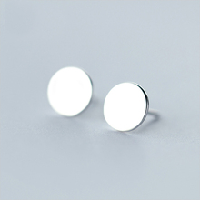 S925 925 Sterling Silver Stud Earrings For Women Simple Fashion Jewelry Round Cute Girls Gift Dropshipping 2024 - buy cheap