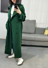 New Fashion 2019 Fall /Autumn Casual Double Breasted Simple Classic Long Trench Coat Green Chic Female Windbreaker 2024 - buy cheap
