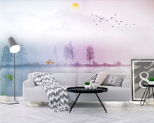 Papel de parede paisagem abstrata chinesa, papel de parede 3d, sala de estar, sofá, tv, parede, quarto, cozinha, restaurante, mural 2024 - compre barato