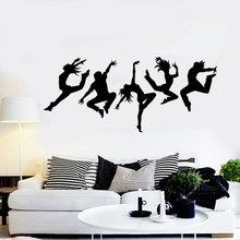 Dance Studio Silhouette Dancing People Wall Stickers Vinyl Home Decor For Living Room Removable Self Adhesive Mural  DA12 2024 - buy cheap