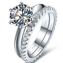 1.55Ct Unfailing Engagement Ring for Women Diamond Band 925 Sterling Silver Jewelry Two rings 2024 - buy cheap