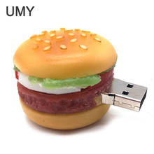 Unidad Flash USB, Pendrive de 4GB, 8GB, 16GB, 32GB y 64GB, con forma de hamburguesa de dibujos animados, con capacidad en U 2024 - compra barato
