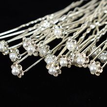 Horquillas para el pelo de boda con perlas de cristal para dama de honor, accesorios para el cabello, pasadores, 20 Uds. 2024 - compra barato