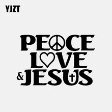 Yjzt 14.7cm * 9.7cm paz amor & jesus cristão adesivo de carro vinil decalque preto/prata C3-1303 2024 - compre barato