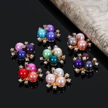 2018New 100Pcs Colorful Pearl Flower Core Plum Rhinestone Button for DIY Hair Accessories or Wedding Dedcoration BD60 2024 - buy cheap