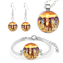 4 Pcs Beautiful Horse Jewelry Set Necklace Pendant Bracelet Earrings Birthday Festival Anniversary Jewelry Gift 2024 - buy cheap