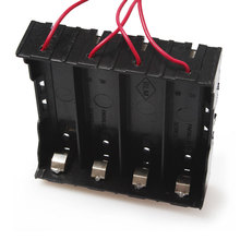 Caixa de suporte para bateria 4x300, com wire leads, armazenamento, capa de plástico, preto, 18650 2024 - compre barato