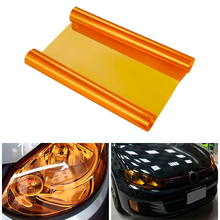 Película adesiva para farol de carro, 30*100cm, laranja, acabamento em vinil, película protetora, universal 2024 - compre barato