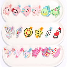 18pcs/set Embroidered Cartoon Animal Little Girl Hair Clip Birthday Number Unicorn Fruit Hairpin Crown Princess Bowknot Barrette 2024 - buy cheap