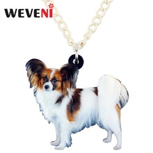 Colar de pingente de cachorro weveni, gargantilha elegante de acrílico com pingente de corrente, bijuterias para mulheres e meninas, presente de atacado da moda 2024 - compre barato