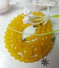 Girl AAA 6-14MM Yellow Chalcedony Beads All-match Jewelry Necklace Fashion Jewelry Making Design Mother's Day Gifts 18" ZH0174 2024 - buy cheap