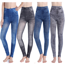 Jeans Women's Imitation Jeans Leggings Slim Elastic Pencil Pants Casual Tights 2020 Spring New Fashion Holes Retro Denim Pants 2024 - buy cheap