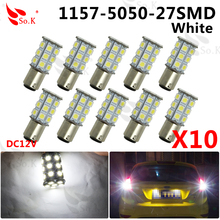 10x Strong Bright 27 SMD 5050 LED 1157 BAY15D Car Tail Turn Signal Brake Parking Backup Reverse Lights Lamp Blue/Amber/Red/White 2024 - buy cheap