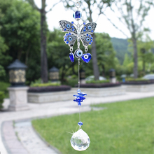 H&D Turkish Blue Evil Eye Butterfly Decor Wall Hanging Suncatcher for Home Decor Protection Good Luck Blessing Housewarming Gift 2024 - buy cheap