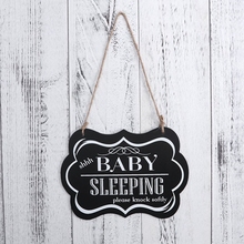 Bebê dormir madeira pendurado placas decorativas por favor bater suavemente bebê dormir sinal da porta sinal de decoração para casa 2024 - compre barato