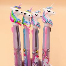 2 pcs/Lot 3 color ink 0.5mm refill ballpoint pen Cute Unicorn Cartoon ballpen Stationery Office accessories school supplies 2024 - buy cheap