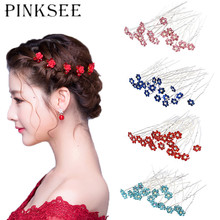 40pcs/ Lot Bridal Wedding Hair Pin Clear Crystal Rhinestone Rose Flower Hair Clips Hair Ornaments Jewelry Barrettes 2024 - buy cheap