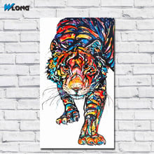 Wlong-pintura al óleo de tigre para sala de estar y dormitorio, arte Pop de pared, imágenes impresas en lienzo, sin marco 2024 - compra barato