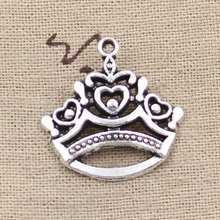 8pcs Charms Hollow Crown 26x26mm Antique Making Pendant fit,Vintage Tibetan Silver color,DIY Handmade Jewelry 2024 - buy cheap