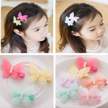 Boutique 40pcs Fashion Cute Gauze Butterfly Hairpins Solid Chiffon Cartoon Hair Clips Princess Headwear Girls Hair Accessories 2024 - buy cheap
