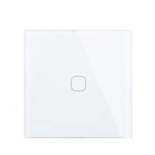 Minitiger EU Standard Luxury White Crystal Glass Switch Wall Light Touch Switch , 1 Gang 1 Way Touch Switch 2024 - buy cheap