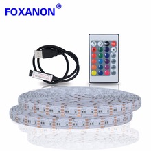 Foxanon-Tira de luces Led RGB para TV, dormitorio, Navidad, USB, DC 5V, 5050, 1M, 2M, 3M, 4M, 5M, 60Led/M, resistente al agua 2024 - compra barato