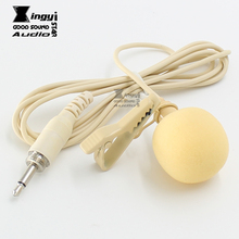 Beige Tie Lapel Lavalier Mic Clip Microphone 3.5mm Plug Screw Microfoon Mike For Wireless PC Karaoke System BodyPack Transmitter 2024 - buy cheap