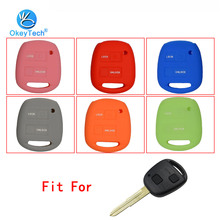 OkeyTech 2 Buttons Silicone Car Key Fob Case Cover Skin For Lexus rx ls gx sc for toyota camry rav4 prado corolla avensis land 2024 - buy cheap